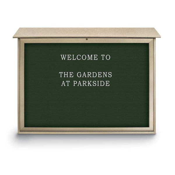 Indoor Enclosed Combo Board, 42"x32", Satin Frame/Grey & Black